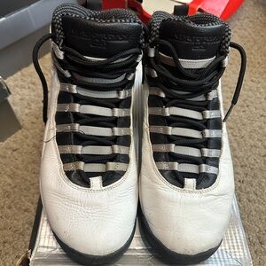 Air Jordan 10 Men's White and Black Sneakers